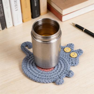 Sottobicchieri per Gatti Tessuti a Mano Carini Sottobicchieri da Caffè a Forma di Gatto Lavorati a Maglia Tappetino Isolante di Protezione per Tavolo per Arredamento Casa Ufficio