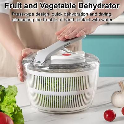 Multifunktionale Gemüseschleuder mit Deckel Tragbarer Salat Eisbergsalat Blatt Trockner Mixer Dehydrator Fruchtabtropfwerkzeug