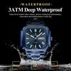 POEDAGAR Luxury Watch Waterproof Luminous Date Week Quartz Men's Watches Stainless Steel Fashion Square Men Watch
