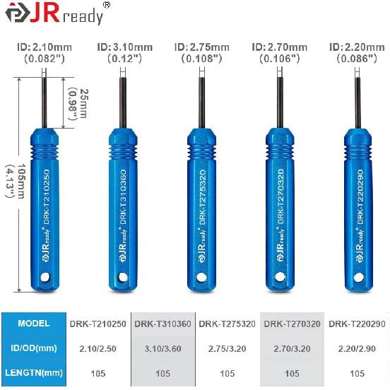 JRready ST5228 Nástroje pro vyjímání, Sada nástrojů pro demontáž pro konektory JST/AMP .062" /Molex .062" & .093” s kolíky a dutinkami, Trubičky pro samčí a samičí konektory