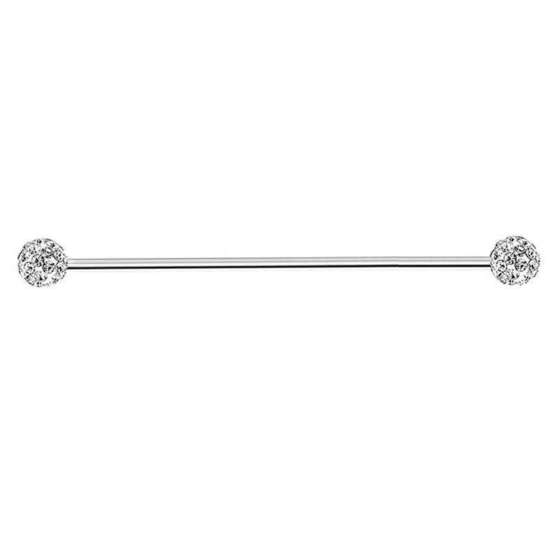 Industrielle Edelstahl-Barbell-Stecker - Horizontale Ohrstecker für Doppelpiercing