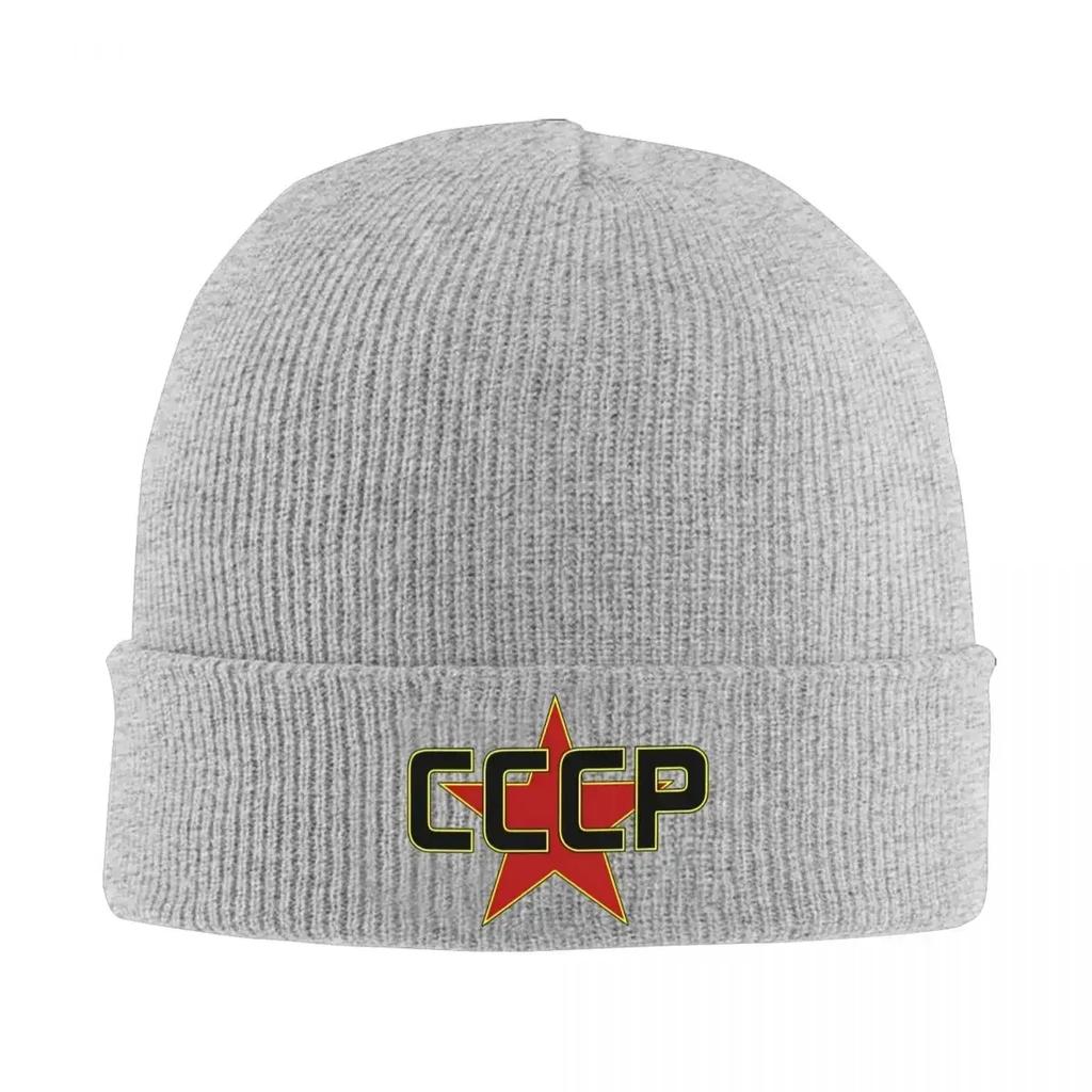 CCCP Over The Red Star Knit Hat Beanies Autumn Winter Hat Warm Casual Caps Unisex Women