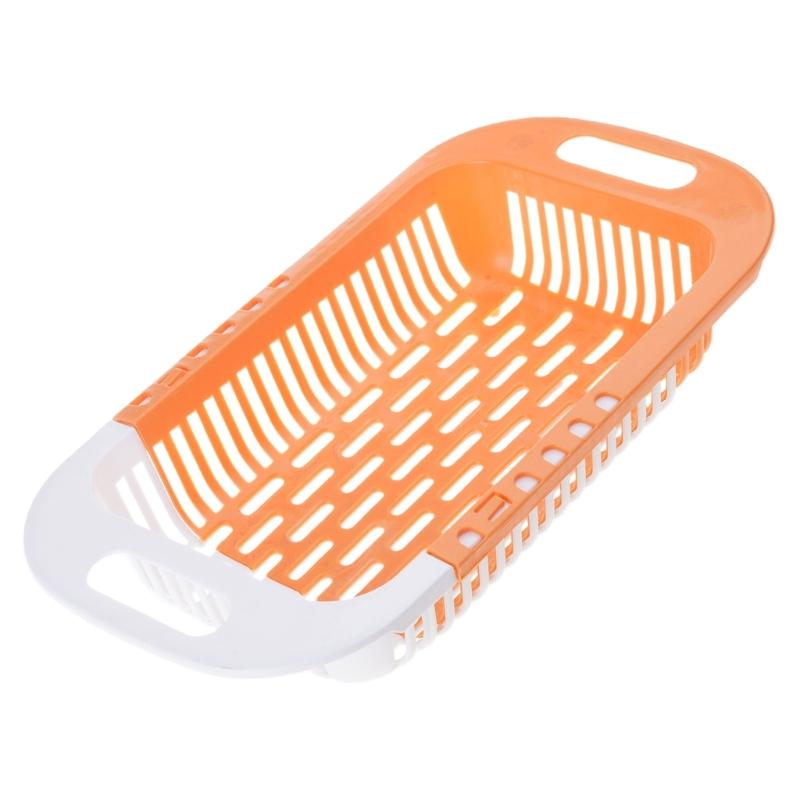 

Over the Sink Colander Plastic Strainer Basket for Fruit and Vegetable Washing Waterproof Kitchen Dish Storage Shelf 1 білий/помаранчевий