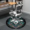 1PC Leopard Print Office Round Rug, Non Slip, Soft and Durable Office Rug for Interior Decoration, Perfect for Office