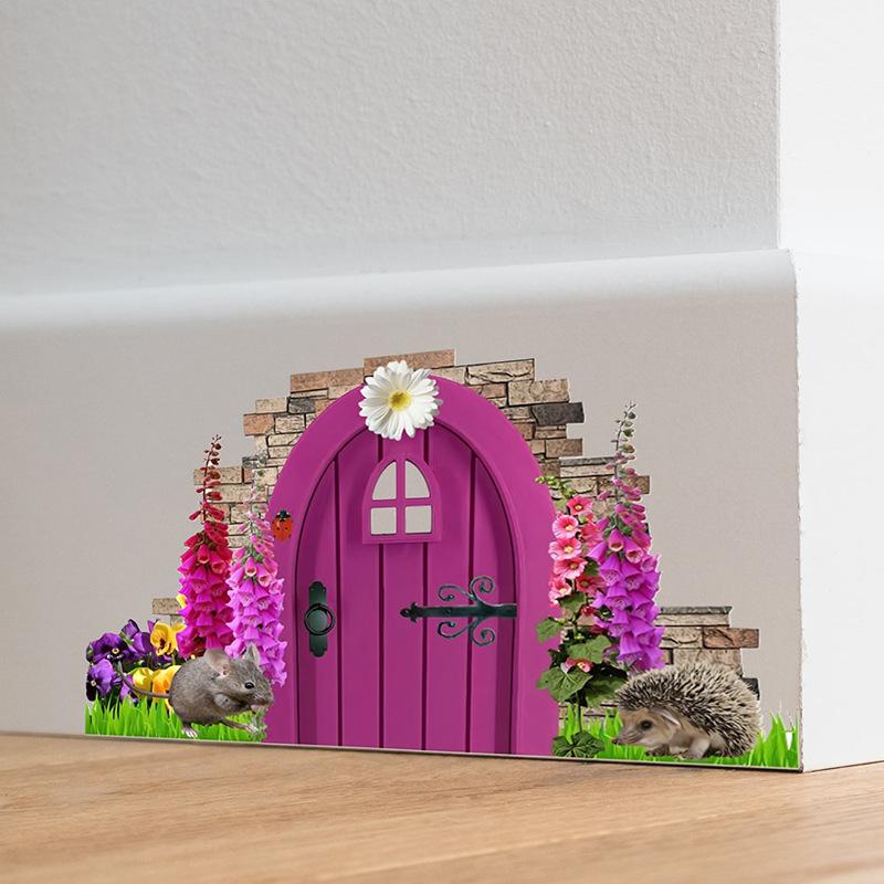 Samolepka na stěnu z PVC, vodotěsná samolepka na stěnu s kresleným zvířecím potiskem pro domácí dekorace kreativní rohové dekorace na stěnu