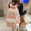 Cute Color Matching Schoolbag Women's Large-capacity Backpack Sweet Girl Primary and Secondary School Students Backpack Girls High Value