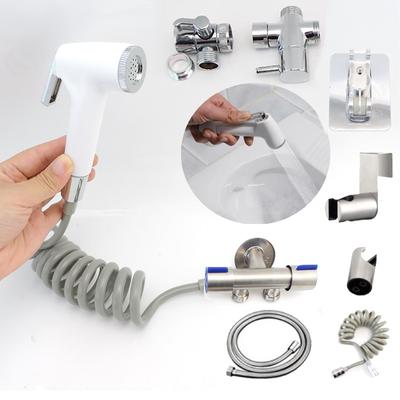 Muzułmański natrysk do toalety Bidet, głowica prysznicowa, wąż wodny, natrysk, samoczyszczący, biały, zestaw zaworów, bateria łazienkowa ABS, natrysk