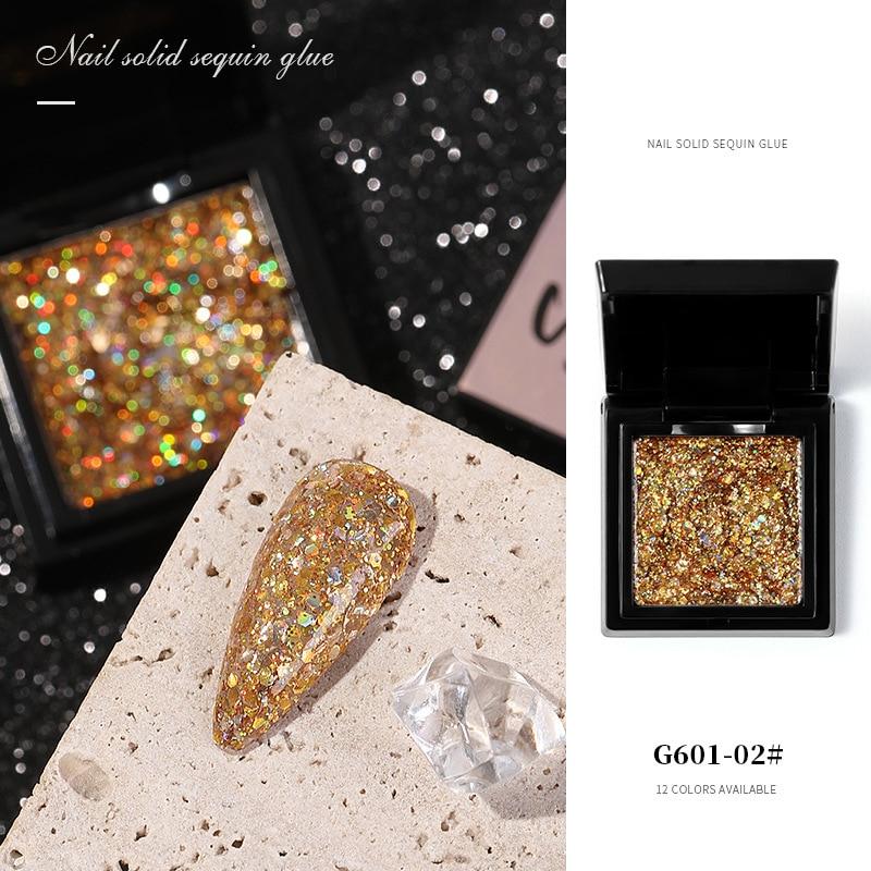1 Box Solid Glitter Nail Gel Polish UV Gel Nagellack Nail Art Dekoration Nagelzubehör