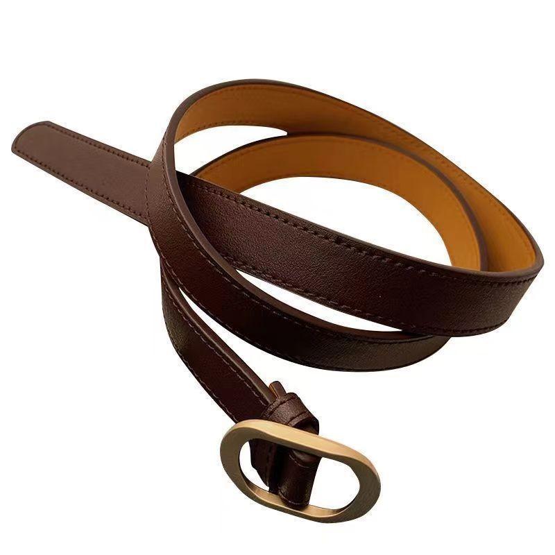 Vintage Korean Metal Ins Belt For Jeans With No Holes Elegant Black And Brown Design