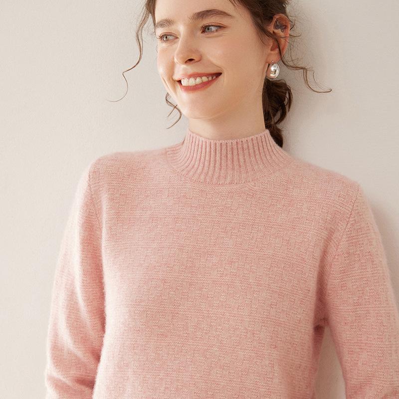 Pull en Cachemire à Col Rond pour Femme - Coupe Ample, Pull de Base Automne Hiver