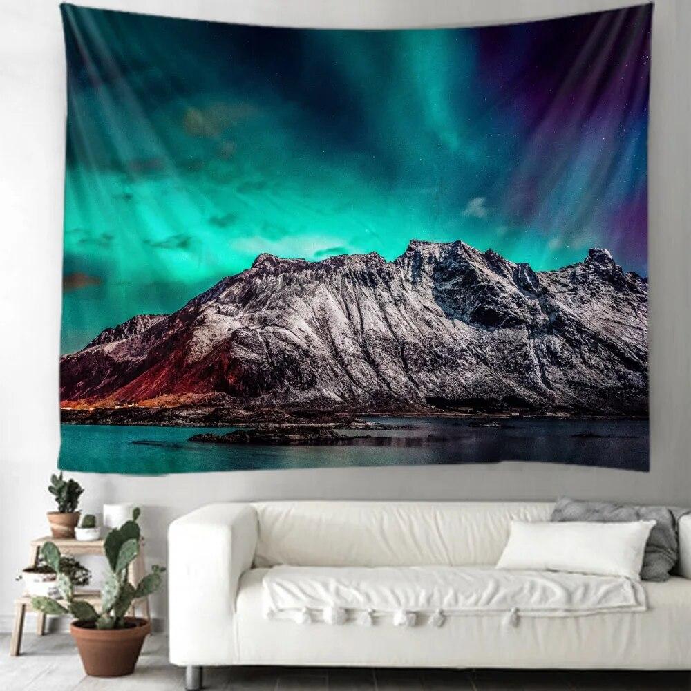Starry Sky Tapestry Decoration Moon Night Landscape Printing Wall Hanging Living Room Bedroom Art Decoration Blanket