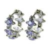 Vivienne Westwood Warwick Saturn Studded Detail Silver Hoop Earrings Women earrings Lavender 6203007T02P250