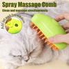 3PCS Cat and Dog Steam Brush Electric Spray Water Spray Kittens and Puppies Pet Comb Soft Silicone Depilation Cats Bath Hair Brush Grooming Supplies