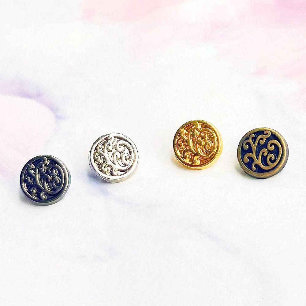 20pcs High Quality 7mm Floral Button Buckle Mini 4 Colors Clothes Metal Buckles Pattern Decoration Buckles for 1/6 Doll