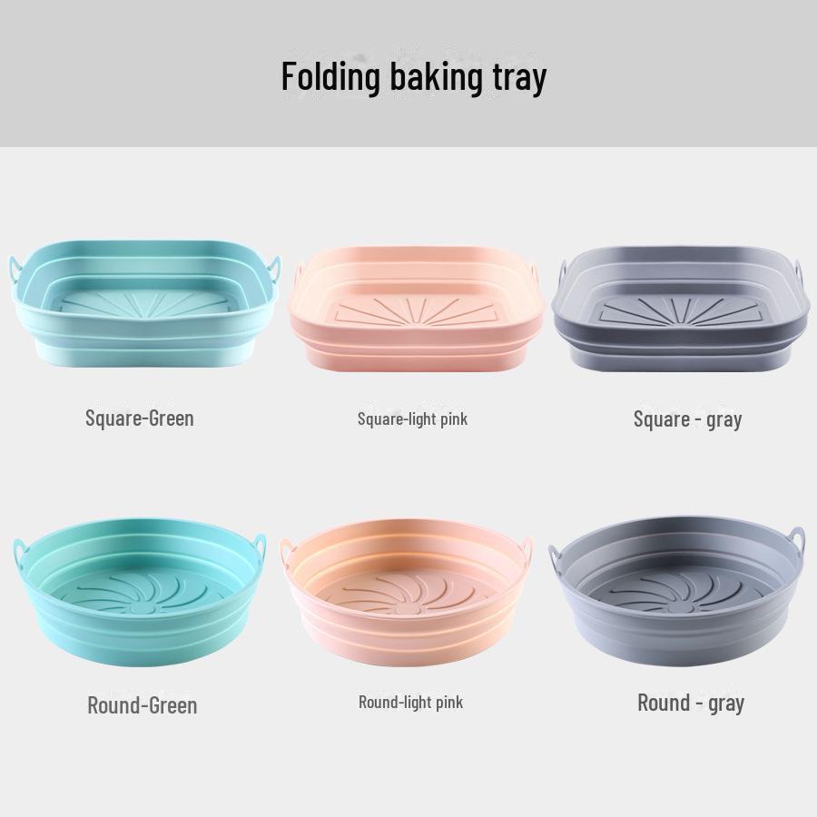 Silicone Air Fryer Tray with Handle and Baking Mat Accessories