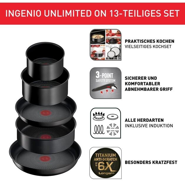 Набор посуды Tefal Ingenio Unlimited On, 13 предметов (L3959343)