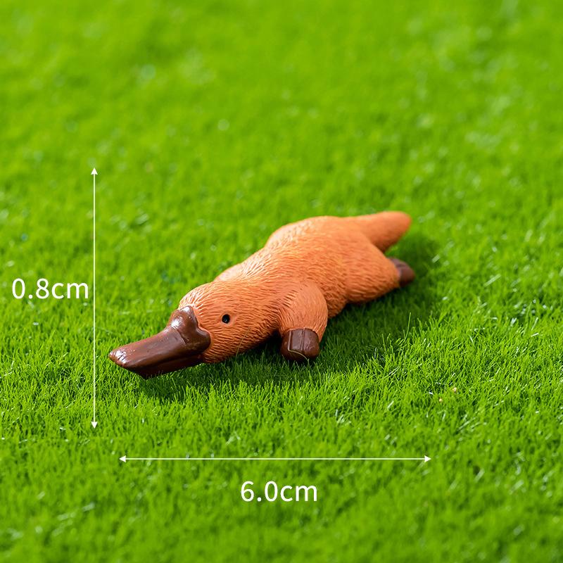 Mini Kangaroo Platypus Figurine Cartoon Animals Micro Landscape Dollhouse Model Car Interior Ornament Home Desktop Decoration
