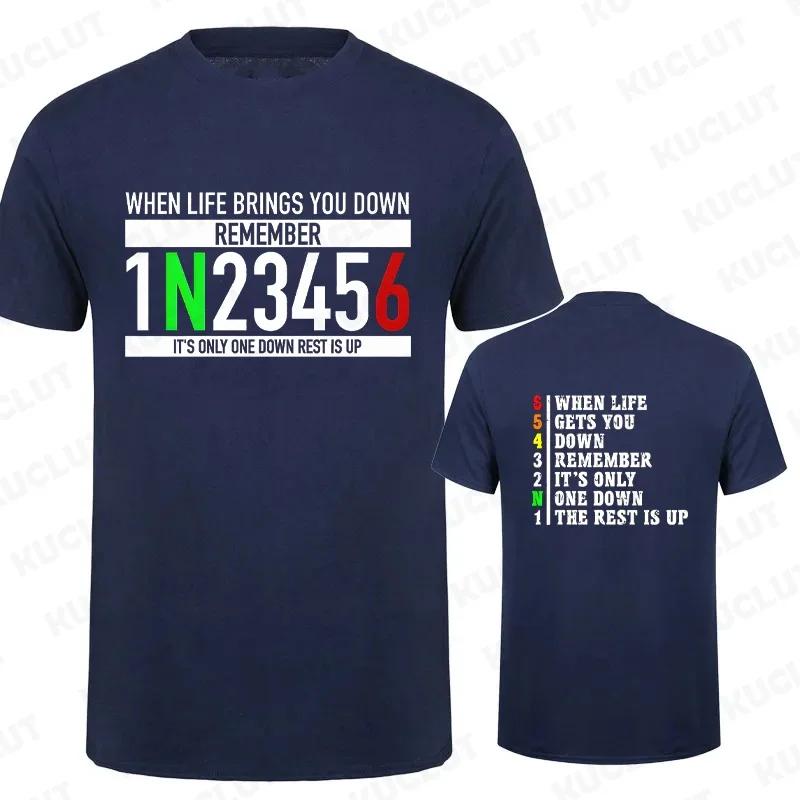 Motorcycle Gear Graphic T Shirts for Men Classic Male Tshirts When Life Gets You Down Print Tees Men Oversized Y2k Clothing