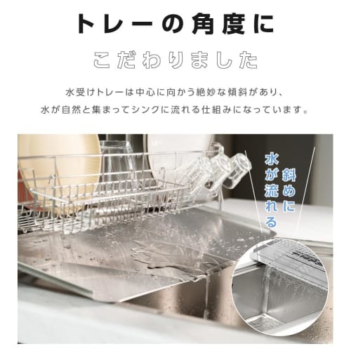 Stainless Steel Dish Drainer Rack, 57cm Wide X 24-37cm Deep, with Chopstick Rest, Adjustable Slide, Large Capacity, Suitable for Use Next To the Sink,