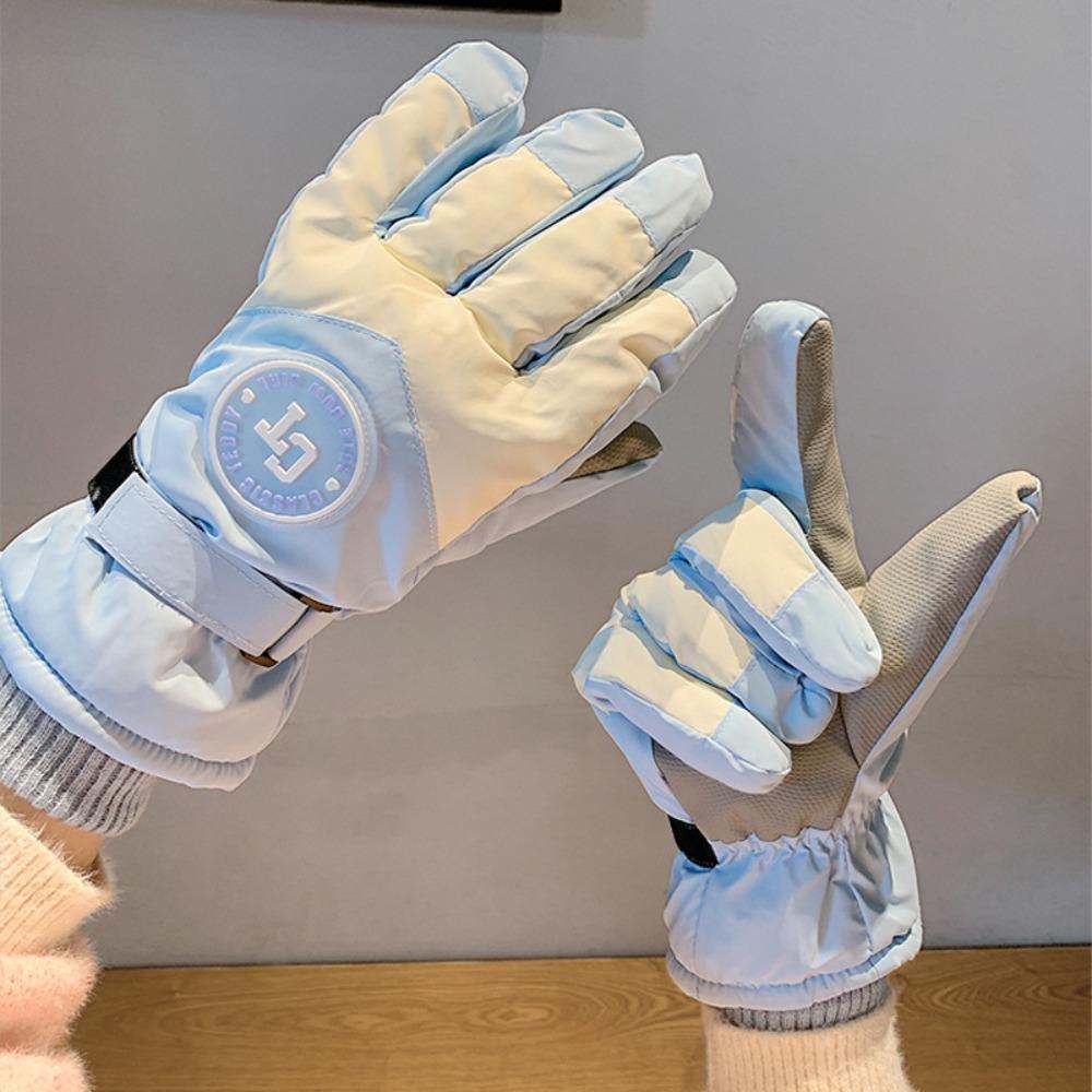 Cute Thickened Riding Gloves Windproof Cold Proof Full Finger Gloves Skiing Gloves Anti-slip Touchscreen Gloves Outdoor