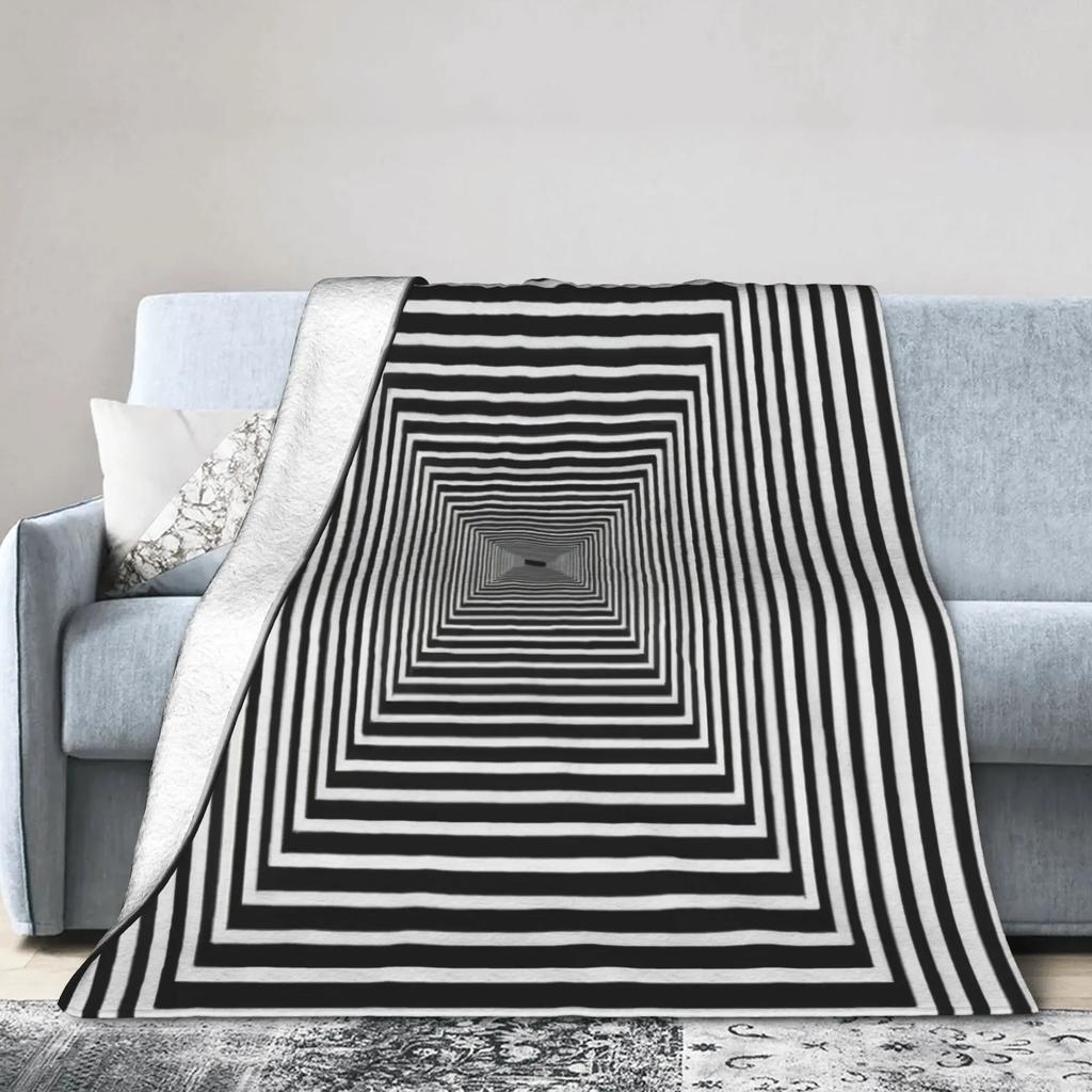 Whirlpool Dizziness Pattern Plush Flannel Throw Blanket for Couch Chair Sofa Bed  Super Soft Bedspread for Girls and Boys