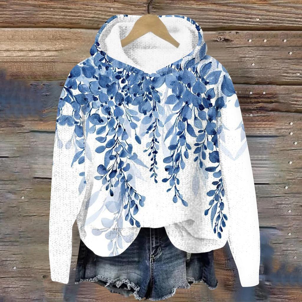 Women's Knit Sweater Cute Shirt Fall Crewneck  Pullover Tops Hoodied Sweatshirt
