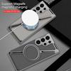 Luxus Galvanisiert Einfache Leder Handyhülle Für Samsung Galaxy S25 S24 S23 Ultra Magsafe Magnetische Kabellose Lade Schutzhülle