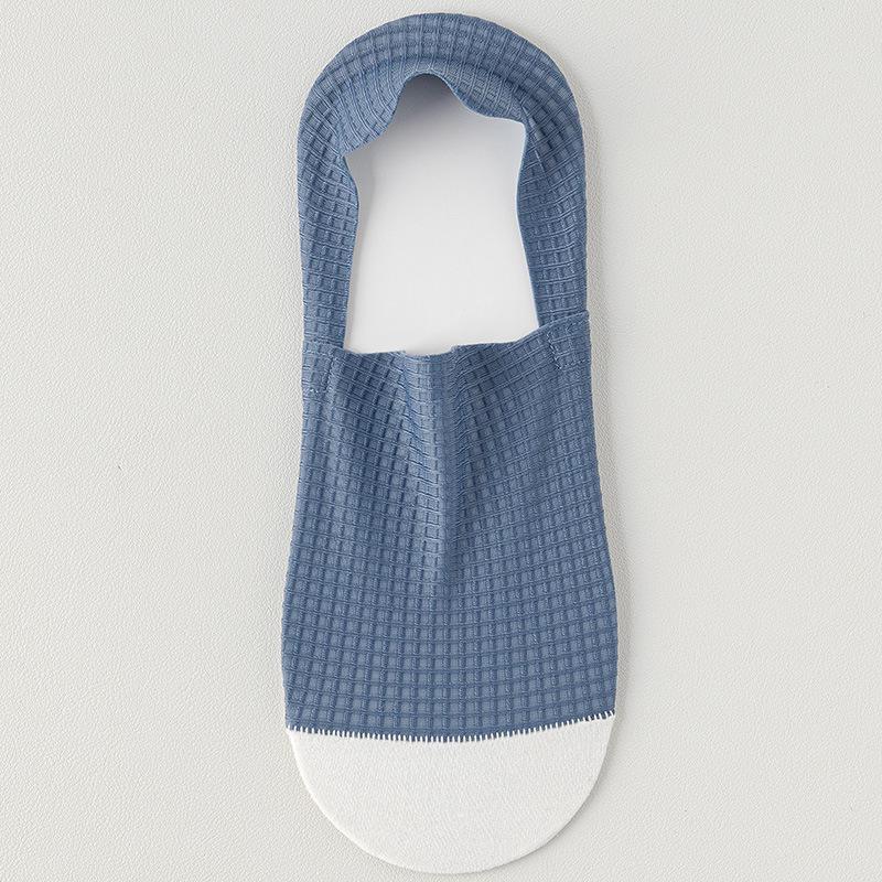 Herrars Sommar Färgblock Halkfria Låga Strumpor - Andningsbar Is-Silke med Bomullssula