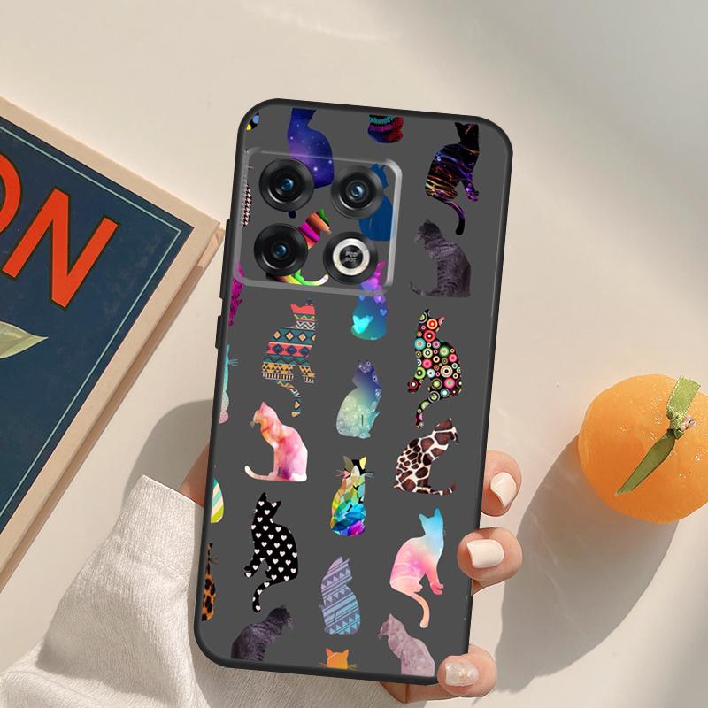 Cute Cartoon Cats Collage Case For OnePlus 13T 10T 10R 12R 13R 15 13 12 11 10 9 Pro Nord CE 5 2 3 4 Lite N20 N30 Cover