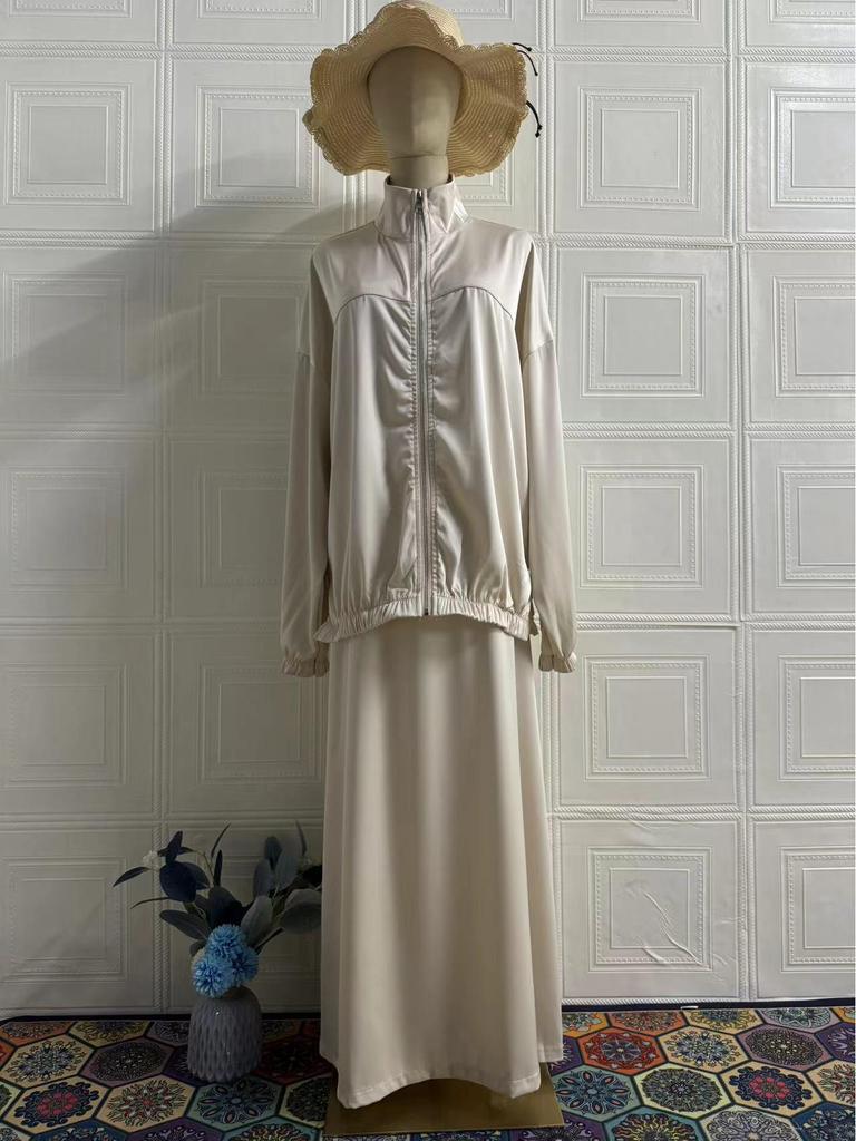 Satin Drape Long Skirt & Waist-Cinch Summer Dress for Women 2025