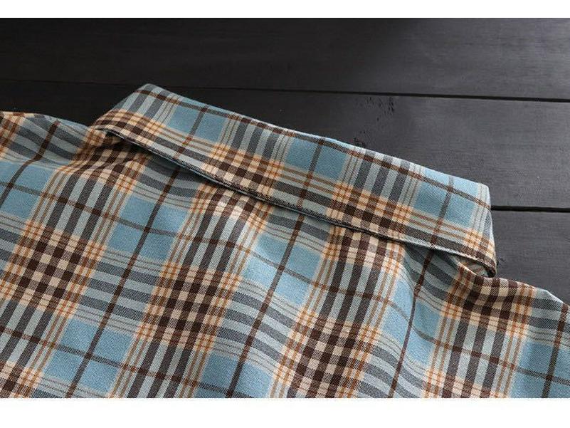 2024 Plus Size Women's Plaid Shirt: Spring Summer Korean-Style Temperament, Loose Cotton Linen Thin Jacket, Hong Kong Style