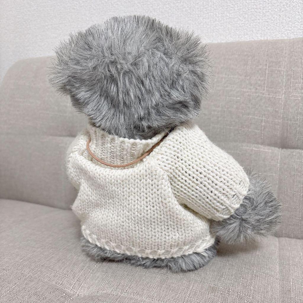 [USED] Limited To 1000 Lotte Autumn Teddy Bear Prize Winner Gray Bear Plush Toy