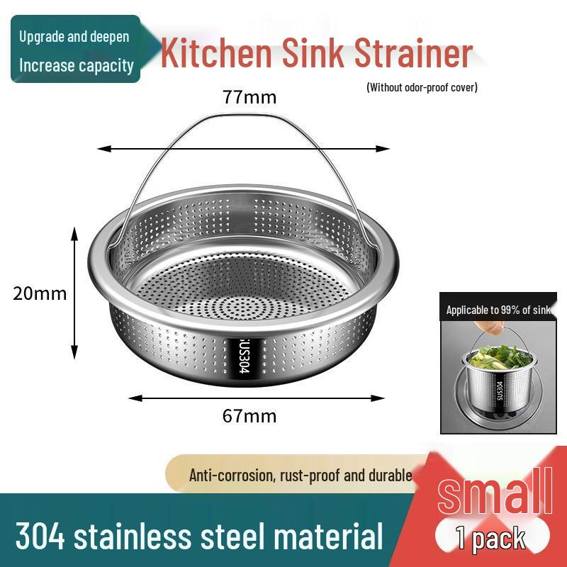 Stainless Steel Kitchen Sink Cover & Filter Screen for Dishwashing & Vegetable Washing
