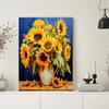RUOPOTY Nádherná malba slunečnice podle čísel pro dospělé Sady olejových barev Kresba v rámu na plátně Domácí dekorace