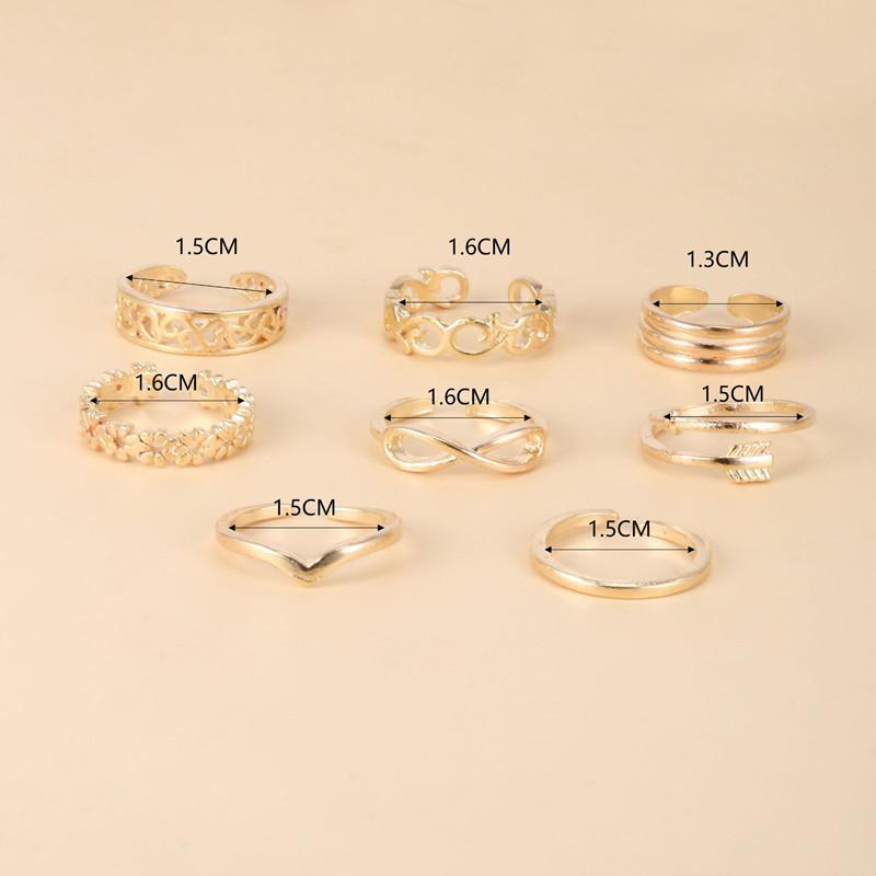 8Pcs Adjustable Toe Rings for Women Foot Ring Gold/Silver Color Metal Round Jewelry for Girls Summer Beach Barefeet Fashion