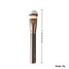 Dual-Head Makeup Brush Set: Foundation, Blush, Loose Powder Brushes In Coffee Color.