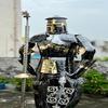 Full Body Templar Knight Armor Black Stainless Steel Suit with Mirror Finish Stand for Cosplay, LARP, Display And Reenactment Use