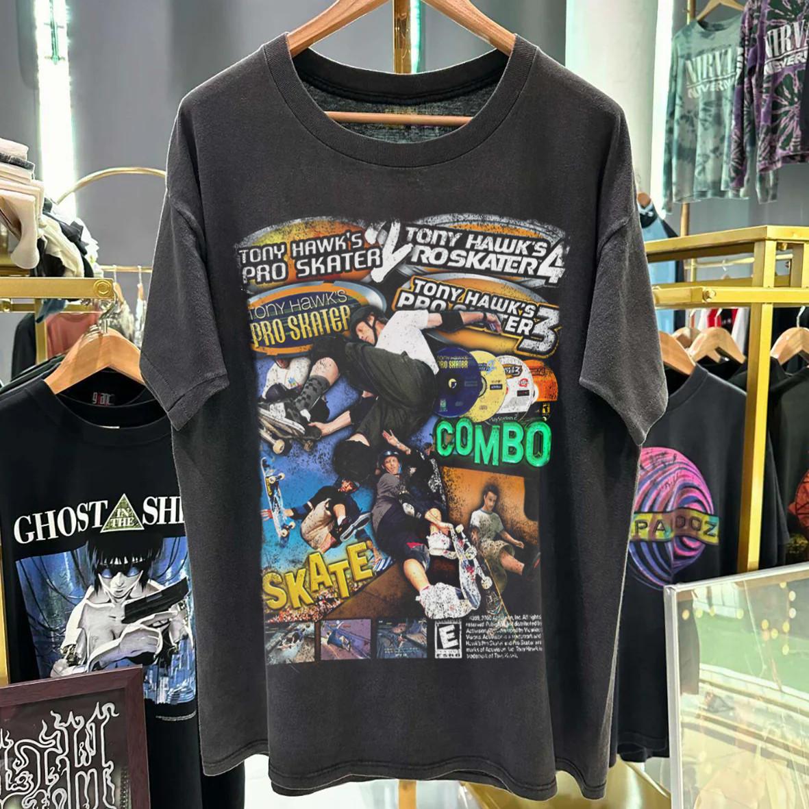 00s Pro Skater Collage Aged T-Shirt Black M L