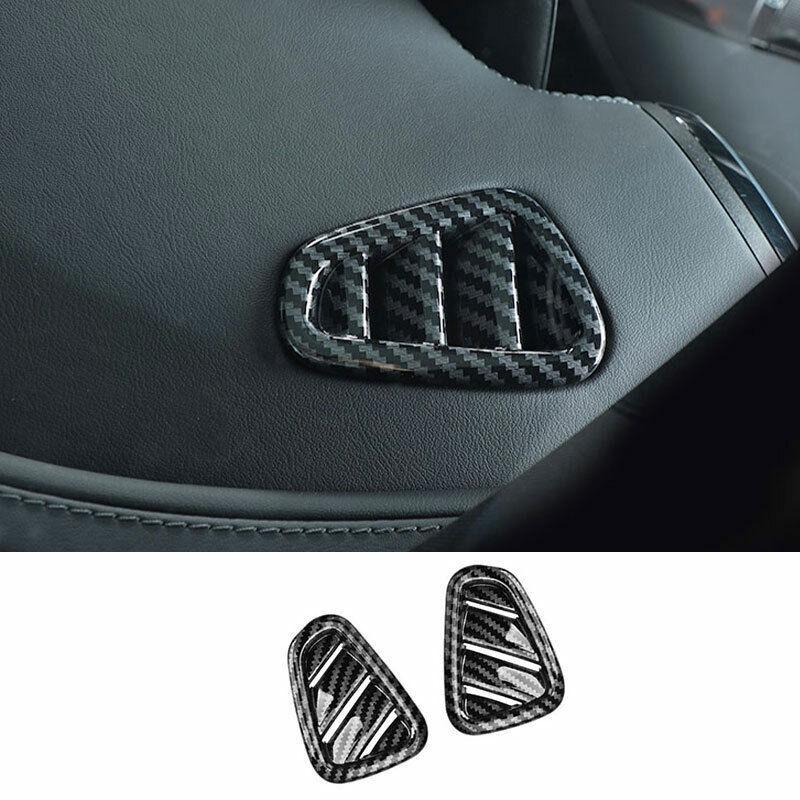 ABS Carbon Fiber Dashboard Upper Air Outlet Vent Trim For Benz C-Class -