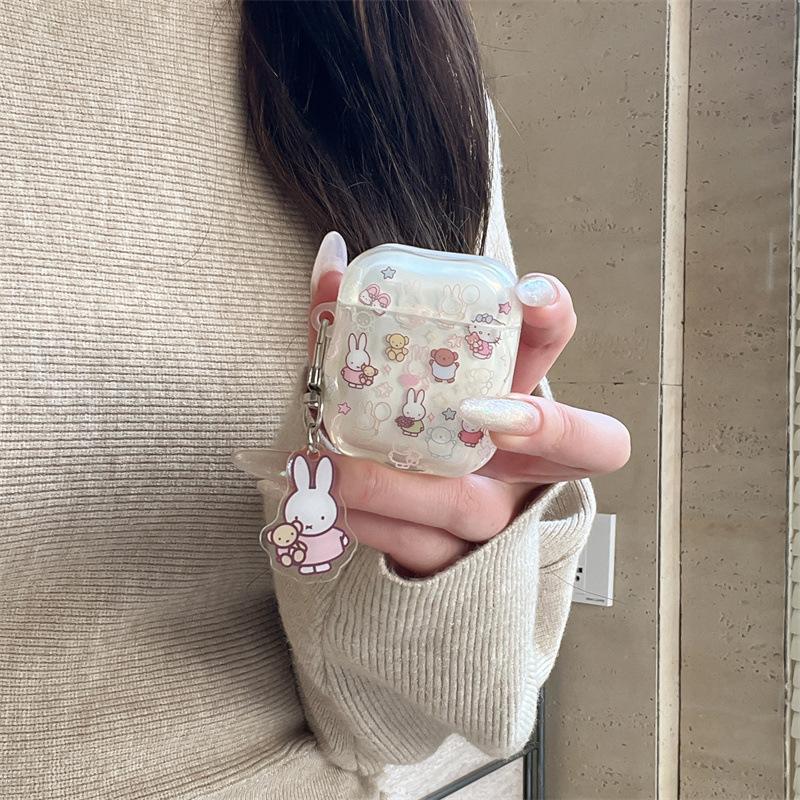 Cartoon cute balloon rabbit cat for AirPods 1 /pro1 earphone protective case cover two or three generations of new models