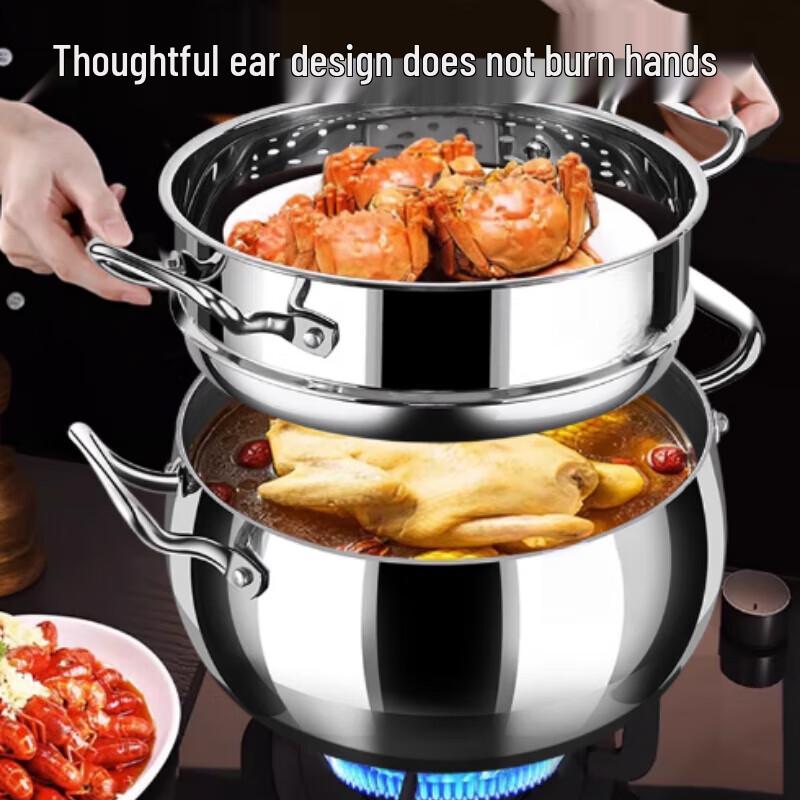 Yingbai 316 Stainless Steel Stockpot with Steamer