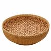 Rustic Hand Woven Bamboo Basket Ventilated Space Saving Round Foldable Tray Sturdy Storage Basket Kitchen Storage