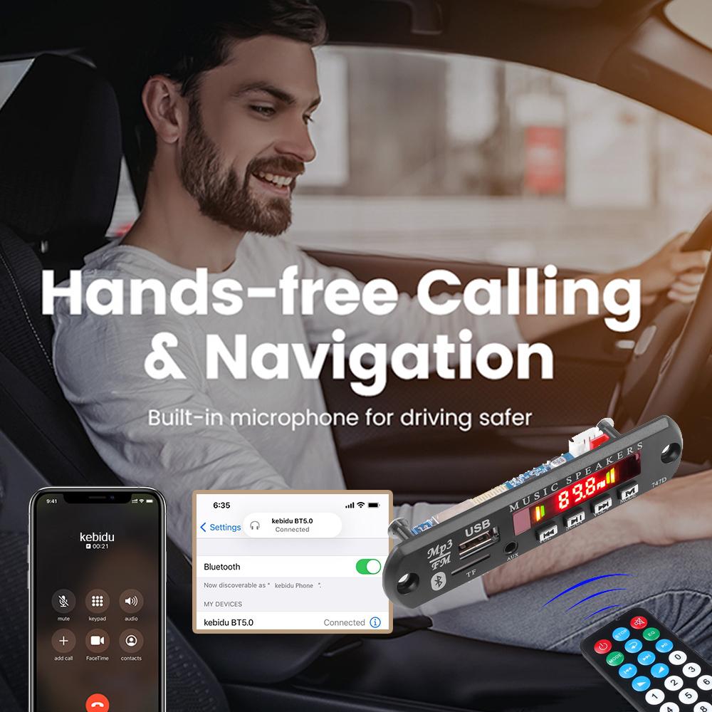 DC 9-12V Bluetooth 5.0 FM Radio Kit Auto MP3 Audio Decoder Board Empfänger 3,5mm USB AUX WMA WAV Format TF Karte Musikwiedergabe-Kit