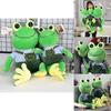 Cute Plush Frog Toy With Shoulder Strap For Kids' Sleeping Companion