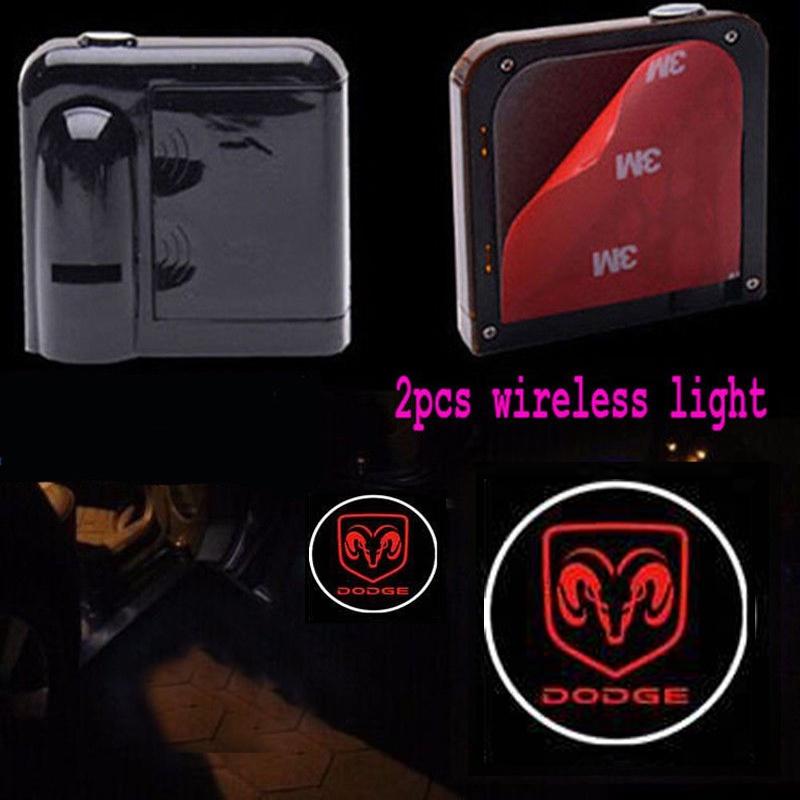 Car Wireless 2x Door Led Welcome Projector Logo Ghost Shadow Ram Light красный