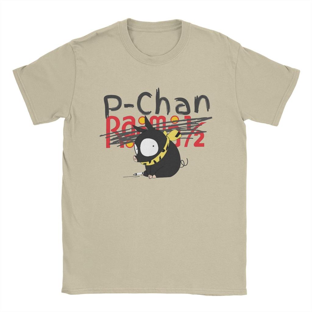P-Chan Ranma 1/2 Logo T-Shirts Men Funny Pure Cotton Tees O Neck Short Sleeve T Shirt Printed Tops