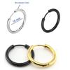 Unisex Waterproof & Rustproof Gold and Black/Blue Hoop Earrings in Titanium Steel