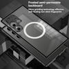 Magnetic Case for Samsung Galaxy S25 Ultra S24 S23 Plus S25+ S24+ Magsafe Metal Spring Aluminium Alloy Lens Protection Matte Back Phone Bumpers