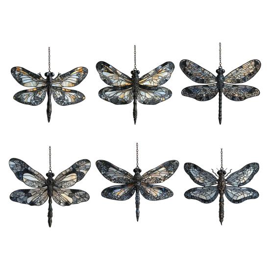 Dragonfly Acrylic Suncatcher Stained Glass Effect Bohemian Window Hanging Ornament for Indoor Outdoor Garden Decor Gifts for Mom Women
