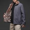 Herbst und Winter Neue Manteljacke Herren Samt Verdickter Warmer Baumwollmantel Trendy Mantel Stehkragen Businessjacke